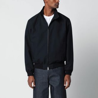 Gucci Blue zip-up jacket in wool-blend twill