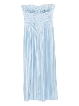 Cult Gaia Ashika geplooide avondjurk met ruches - Blauw