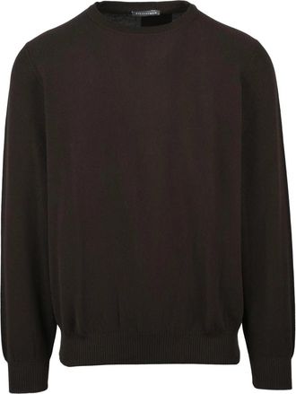 Filintrama Brown Textured Cotton Sweater