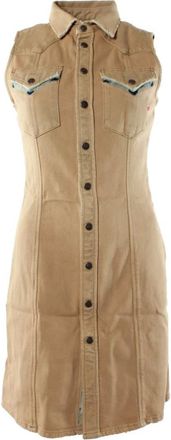 Diesel Dames, Jurken, Bruin, Maat: XS Katoen