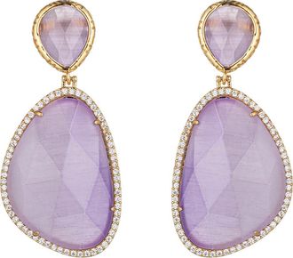 Eye Candy Los Angeles Grace CZ Statement Drop Earrings in Lavender at Nordstrom Rack