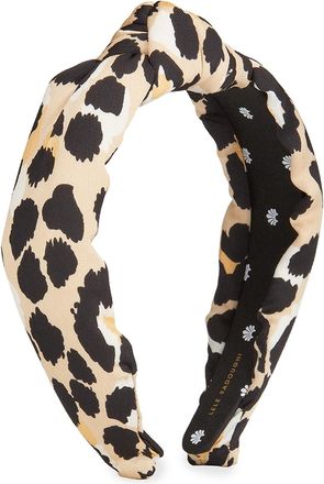 Lele Sadoughi Silk-Blend Leopard Print Knotted Headband