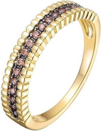 Rachel Glauber 14K Plated Cz Black Plated Ring
