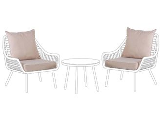 Beliani Conjunto de fundas de coj&iacute;n de exterior Beige