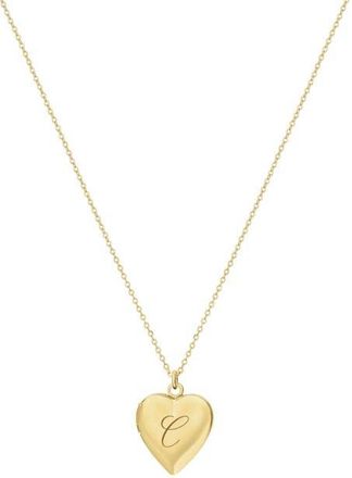 Set & Stones Roxy Heart Locked Initial Necklace in Gold /C at Nordstrom