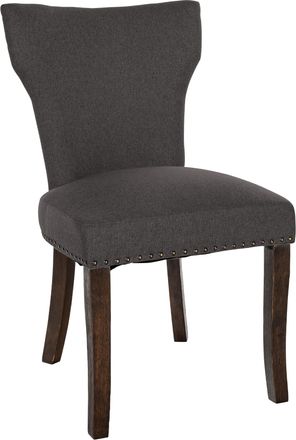 Clp Silla De Comedor Zadar En Tela Gris Oscuro Antiguo Oscuro