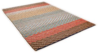 Tom Tailor Teppich »Pastel Stripe« rechteckig 7 mm Höhe Flachgewebe, handgewebt, Material: 60% Baumwolle, 40% Jute