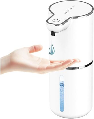 OEM Dispensador De Jab&oacute;n Sin Contacto De 350 Ml Con Sensor De Espuma, 4 Velocidades, Carga Usb, Apto Para El Ba&ntilde;o Y Uso Diario (negro, Modo Gota)