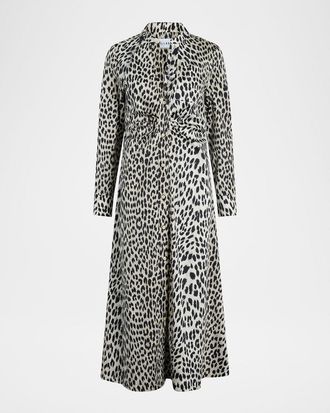C&acirc;llas Milano Genny Cheetah-Print Midi Shirtdress