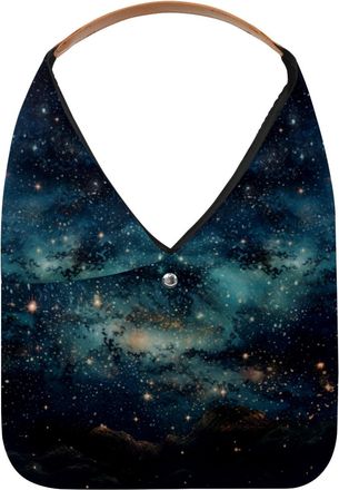 Generic Mystery Universe Starry Sky Star Reusable Lightweight Grocery Bags - Foldable Into Compact Pouch, Washable & Sturdy, Multipurpose for Shopping and Tra