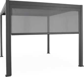 Sweeek P&eacute;rgola bioclim&aacute;tica 3x4m + 1 toldo vertical de 3m, antracita