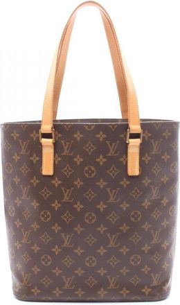 Louis Vuitton Brown Coated Canvas Leather Handbag Tote Bag (Pre-Owned)