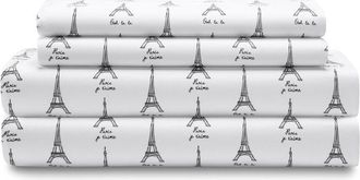 Elite Whimsical Microfiber Paris Print Sheet Set