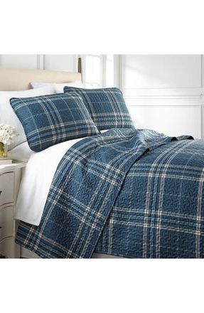 Southshore Fine Linens Plaid Collection- Luxury Premium Oversized Quilt Set in Blue at Nordstrom Rack, Size King/california King