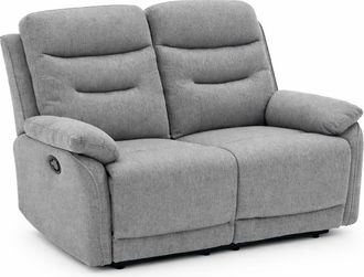 Decorspace Divano andromeda Con Doppio Recliner Manuale E Rivestimento In Tessuto Grigio Per Interno -3 Posti