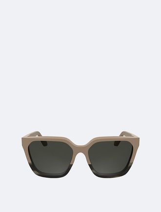 Calvin Klein Womens Acetate Modified Rectangle Sunglasses - Brown