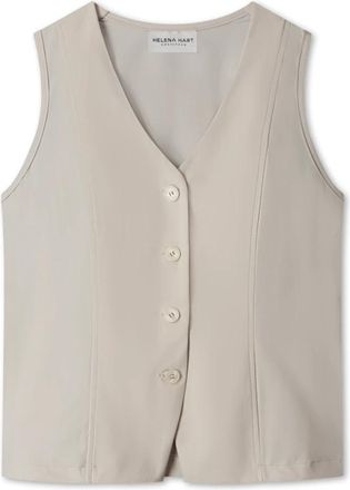 Hart by Helena Hart Elegant Stone Gilet Transfer - Dames - Bodywarmers - Beige - S - Jassen