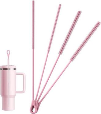 OEM Spazzola Per La Pulizia Delle Cannucce In Silicone - Set Di 4 Spazzole Per Cannucce Di Bottiglie DAcqua E Cannucce Di Vetro, Riutilizzabile, Flessibil