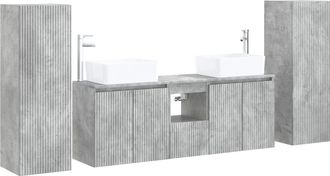 vidaXL Juego De Muebles De Ba&ntilde;o 5 Uds. Gris Hormig&oacute;n Vidaxl