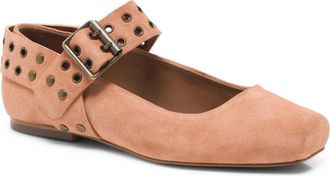 Free People Maggie Mary Jane Flat in Rose Suede at Nordstrom, Size 6.5
