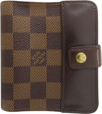 Louis Vuitton Damier Canvas Ebene Damier Canvas Wallet (Bi-Fold) (Pre-Owned)