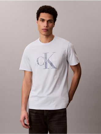 Calvin Klein Mens Monologo Tee - Blue - 2XL