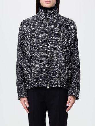 Darkpark Bomber corto in boucl&eacute; bicolor con collo alto e chiusura a zip
