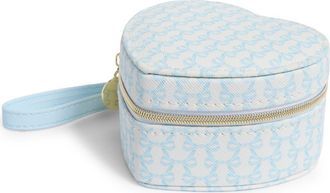 Nordstrom Velvet Heart Jewelry Box in Pale Blue Bows at Nordstrom Rack