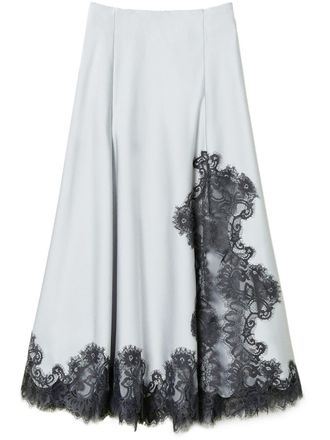 Twin-Set Midi-rok met kant - Grijs