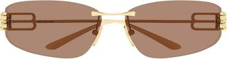 Balenciaga Rimless Cat-eye Zonnebril voor Elke Dag - Dames - Zonnebrillen - Geel - ONE Size - Nylon - Accessoires