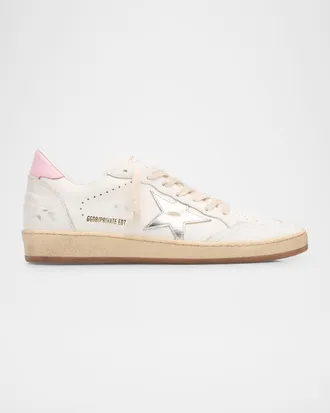 Golden Goose Ball Star Mixed Leather Low-Top Sneakers