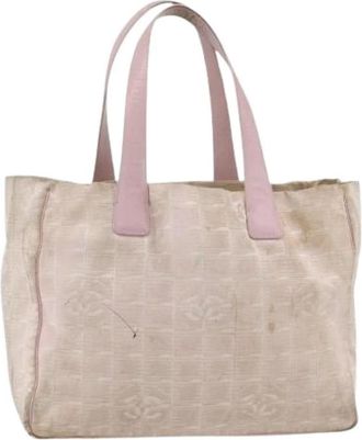 Chanel Pre-owned Vintage Nylon Tote Bag - Dames - Vintage Shopper - Roze - ONE Size - Nylon - Vintage