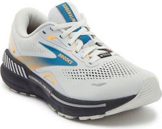 Brooks Adrenaline GTS 23 Gore-Tex Sneaker in Oyster Mushroom/Orange/Blue at Nordstrom Rack, Size 10