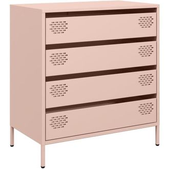 vidaXL Aparador De Acero Laminado En Fr&iacute;o Rosa 68x39x73,5 Cm Vidaxl