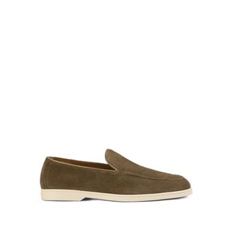 Doucal's Loafers, male, Green, Size: 9 1/2 US Du3413 Suede Moccasin