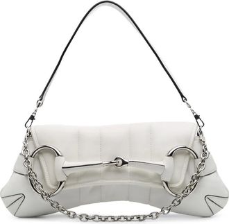 Gucci Borsa a tracolla Horsebit 1955 piccola in pelle con catena 2016-2025 - Bianco