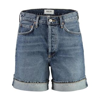 A Gold E Riley High Rise Straight Leg Denim Shorts - female - Agolde - Denim Shorts - Blue - W24 - Shorts