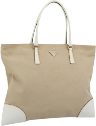 Prada Pre-owned Vintage Tote Bag - unisex - Vintage Shopper - Beige - ONE Size - Leer - Vintage