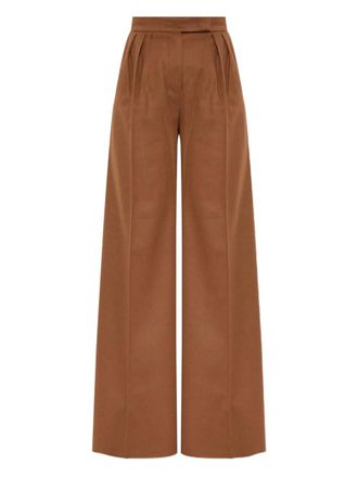 Max Mara pleated-front trousers - women - Cashmere - 42 - Brown