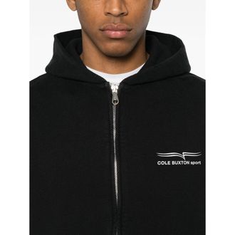 Cole Buxton Cotton Zip Hoodie - Black