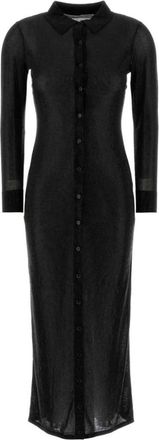 Alexander Wang Black Shirt Collar Maxi Dress