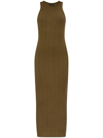 Rag & Bone Geribbelde jurk met ronde hals - Groen
