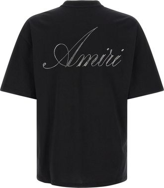 Amiri Logo-Embroidered Cotton T-Shirt - Black