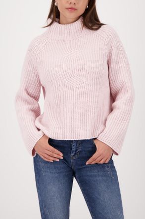 Monari Strickpullover MONARI Pullover Basic Chenille, Damen, Gr. 42, light rose, Strick, Obermaterial: 100% Polyester, unifarben, regular fit taillenbedeckt,