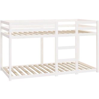 vidaXL Litera De Madera Maciza De Pino Blanco 90x190 Cm Vidaxl