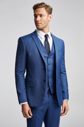 Ted Baker Mens Slim Fit Sharkskin Jacket - Blue - Size 42 Regular