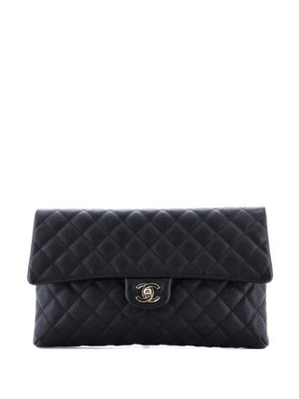 Chanel Classic Flap Quilted Caviar clutch bag - Zwart