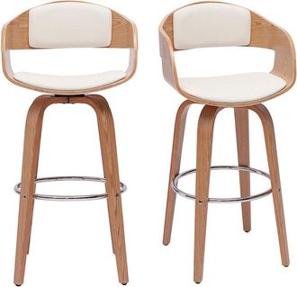 Miliboo Miliboo - Sgabelli da bar scandinavi girevoli 360° in legno chiaro H67 cm gao