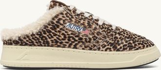 Autry MEDALIST MULE SNEAKERS IN LEOPARD PONY HAIR EFFECT AND SHEARLING