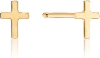 Lily & Roo Gold Tiny Cross Stud Earrings